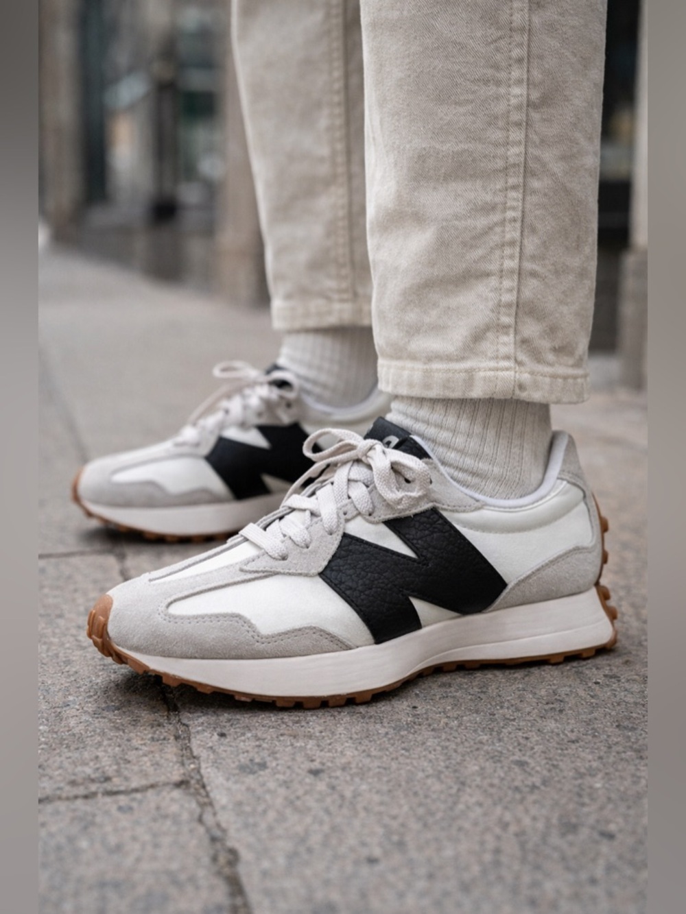 New Balance White Gray Navy Retro Runner Sneakers